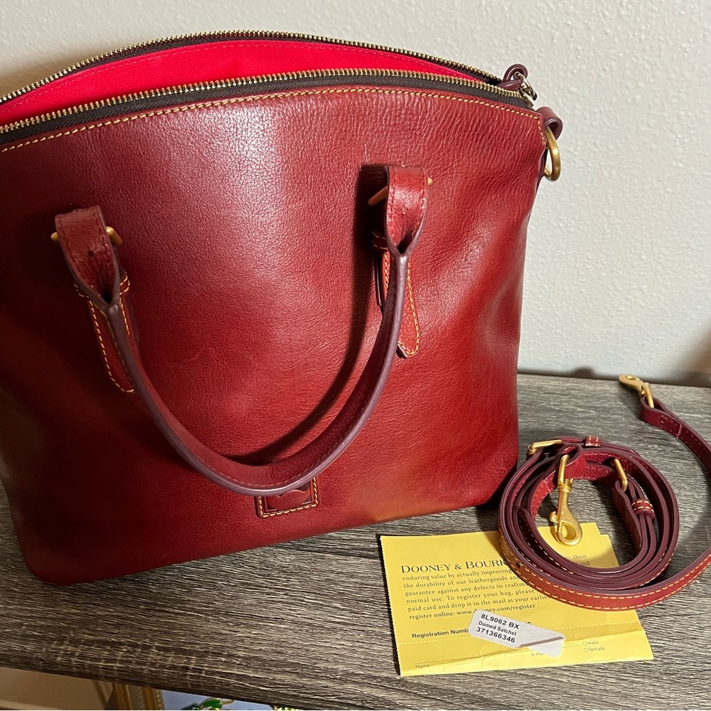 Dooney & Bourke Florentine Leather Domed Satchel - Picture 3 of 8